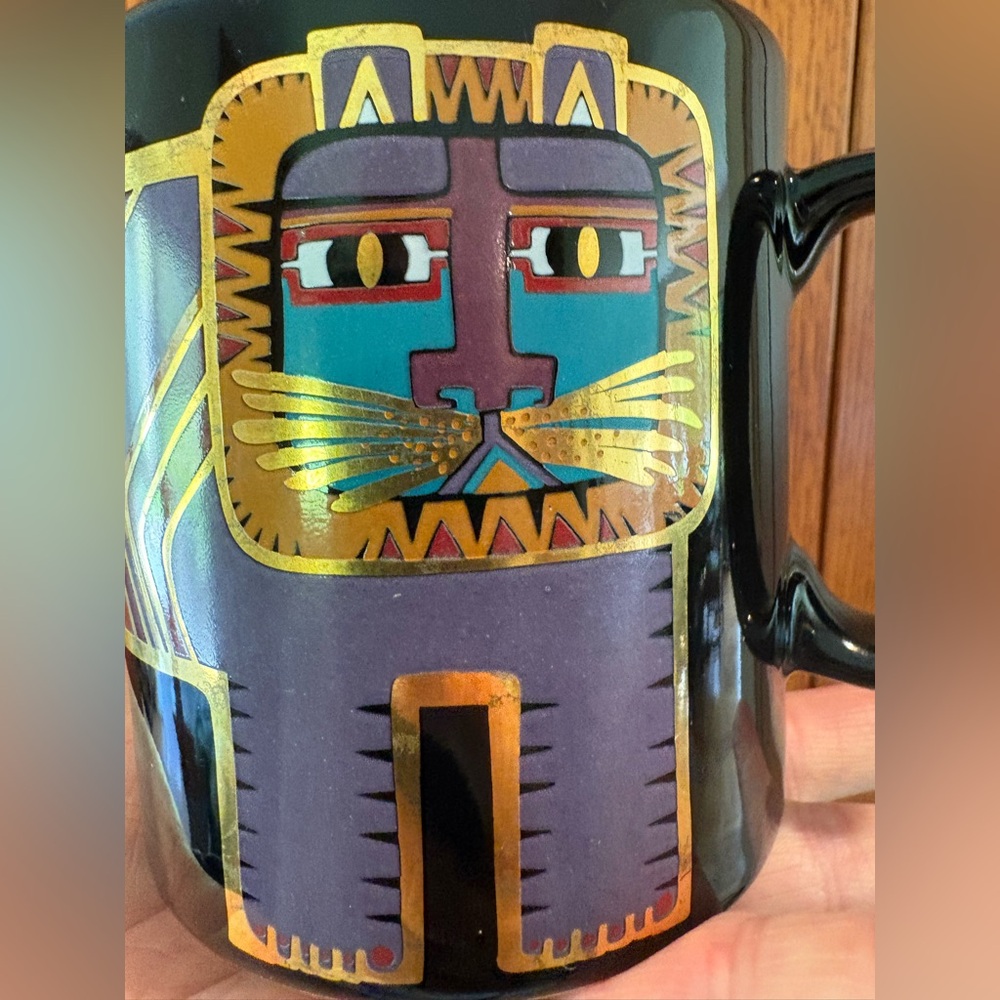 Like NEW Laurel Burch Leonardo The Lion Mug Black